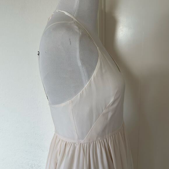 Rebecca Minkoff 100% Silk Embroidered Midi Dress Ivory Boho Size 00 - Picture 4 of 13